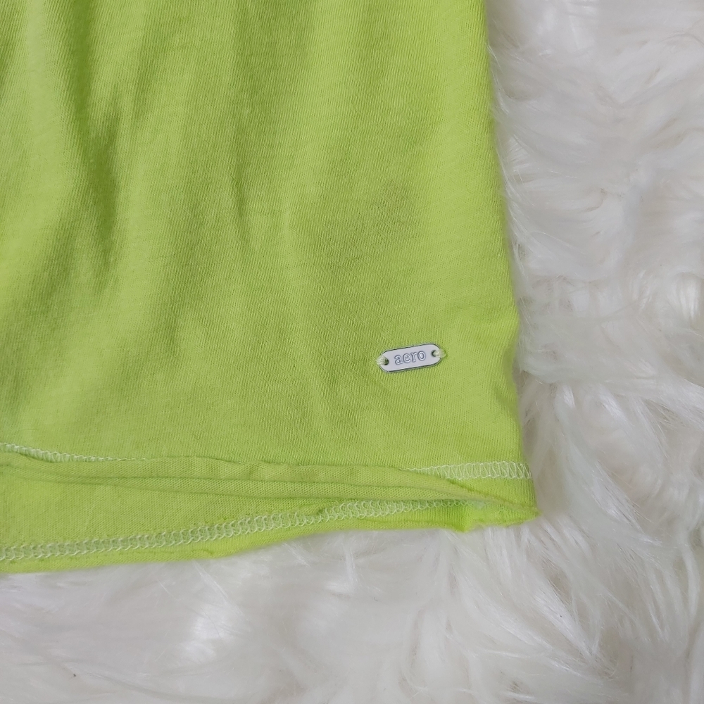 Aeropostale Neon Cotton Green Off the Shoulder tshirt - Picture 6 of 7